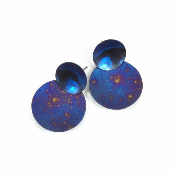 Boucles d'oreilles Double Dots - Bleu nuit