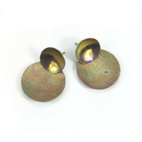 Boucles d'oreilles Double Dots - Mordoré