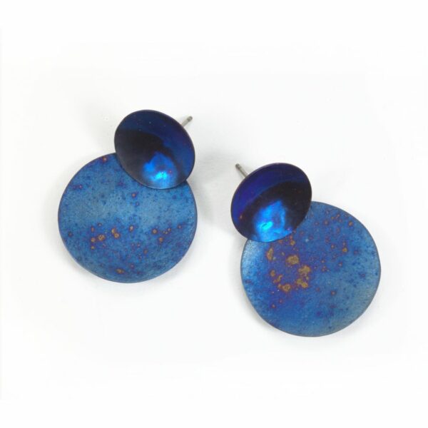 Boucles d'oreilles Double Dots - Bleu